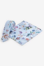 Blue Floral Tie And Pocket Square Set (1-16yrs) - Image 1 of 4