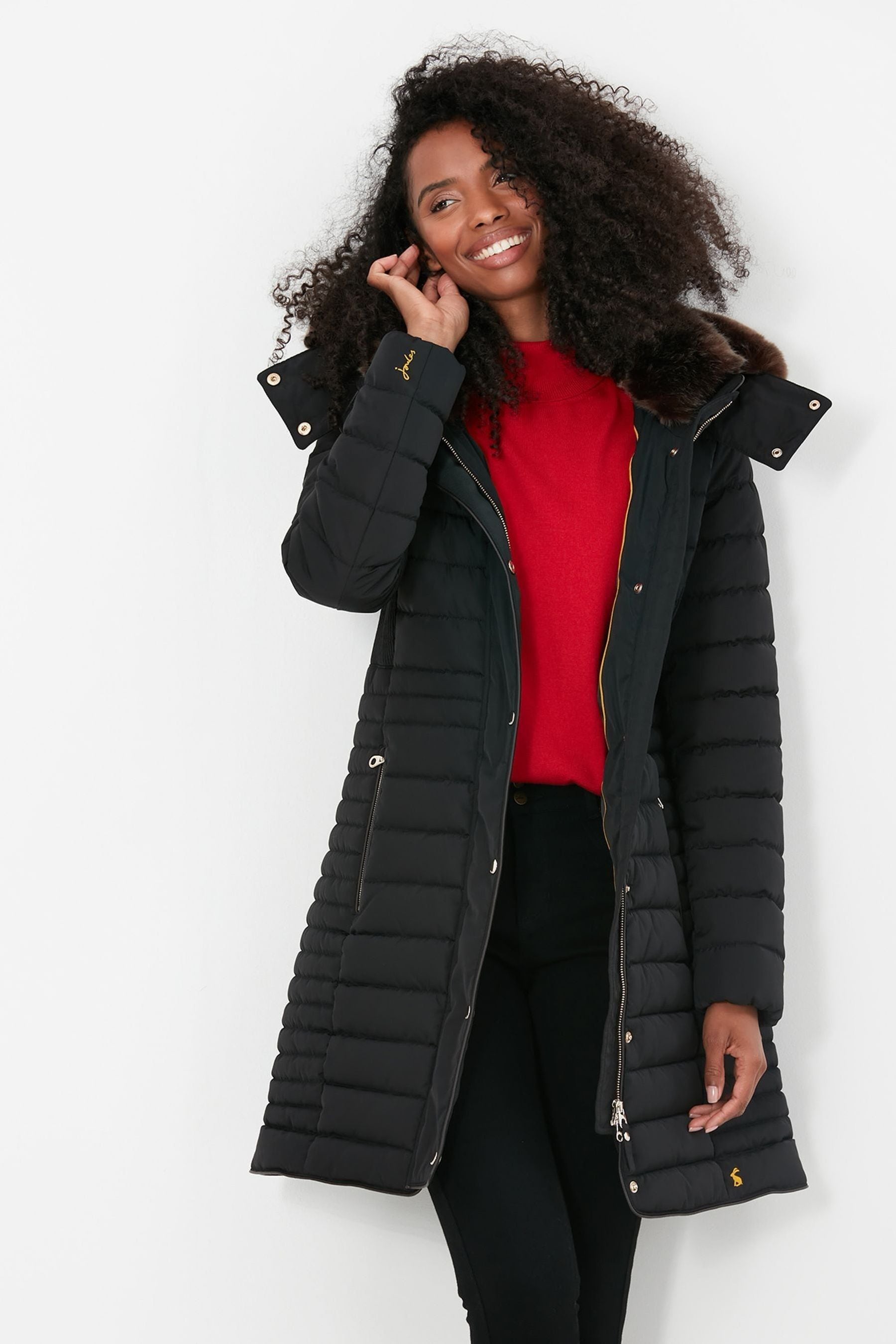Buy Joules Black Cherington Coat from Next Luxembourg
