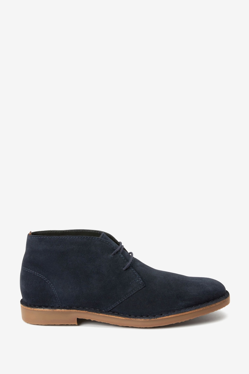 Navy Blue Suede Desert Boots - Image 2 of 5