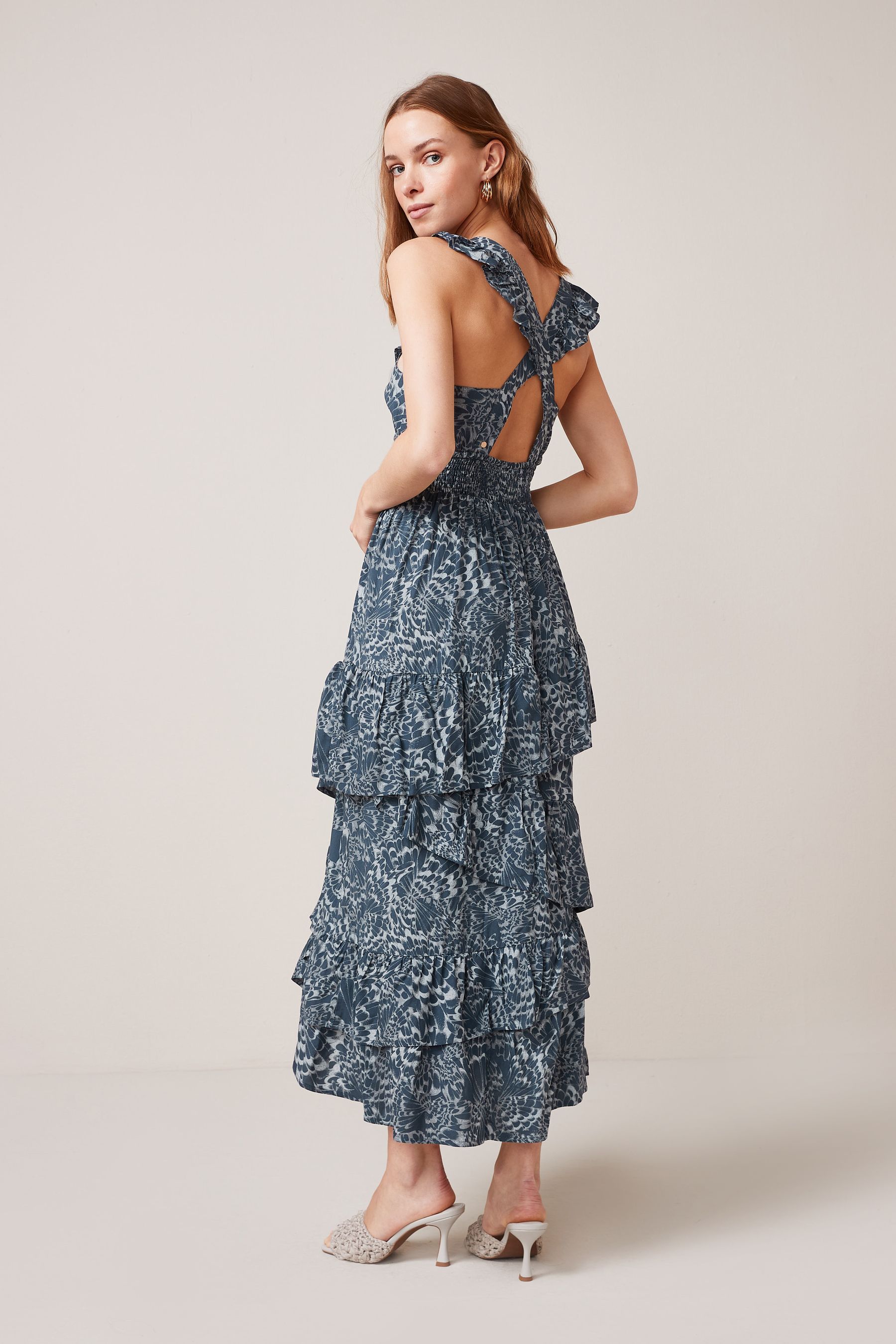 Buy Navy Blue Next x Savannah Miller Ruffle Dress from Next Luxembourg