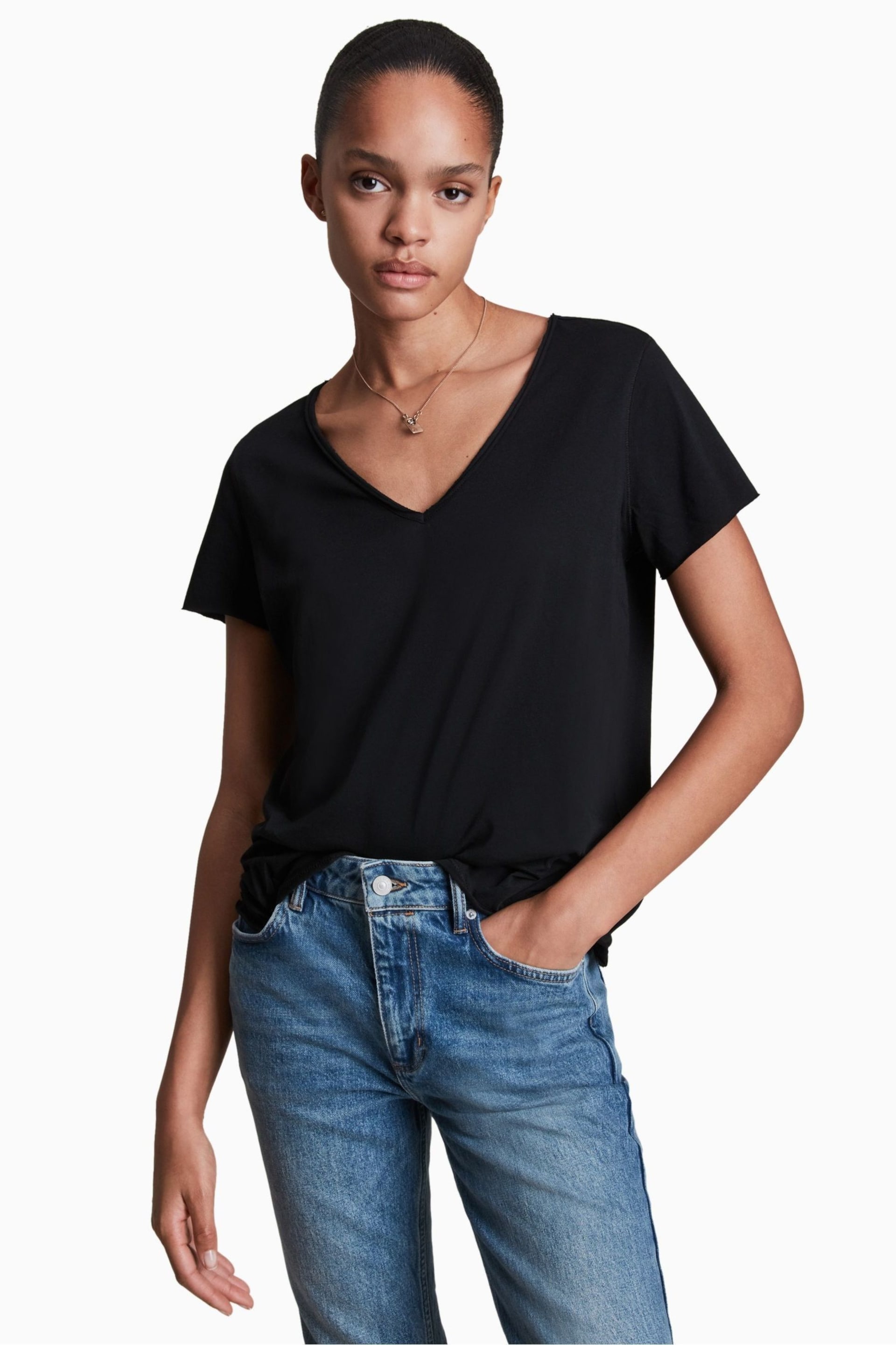 AllSaints Black Emelyn Tonic T-Shirt - Image 2 of 13