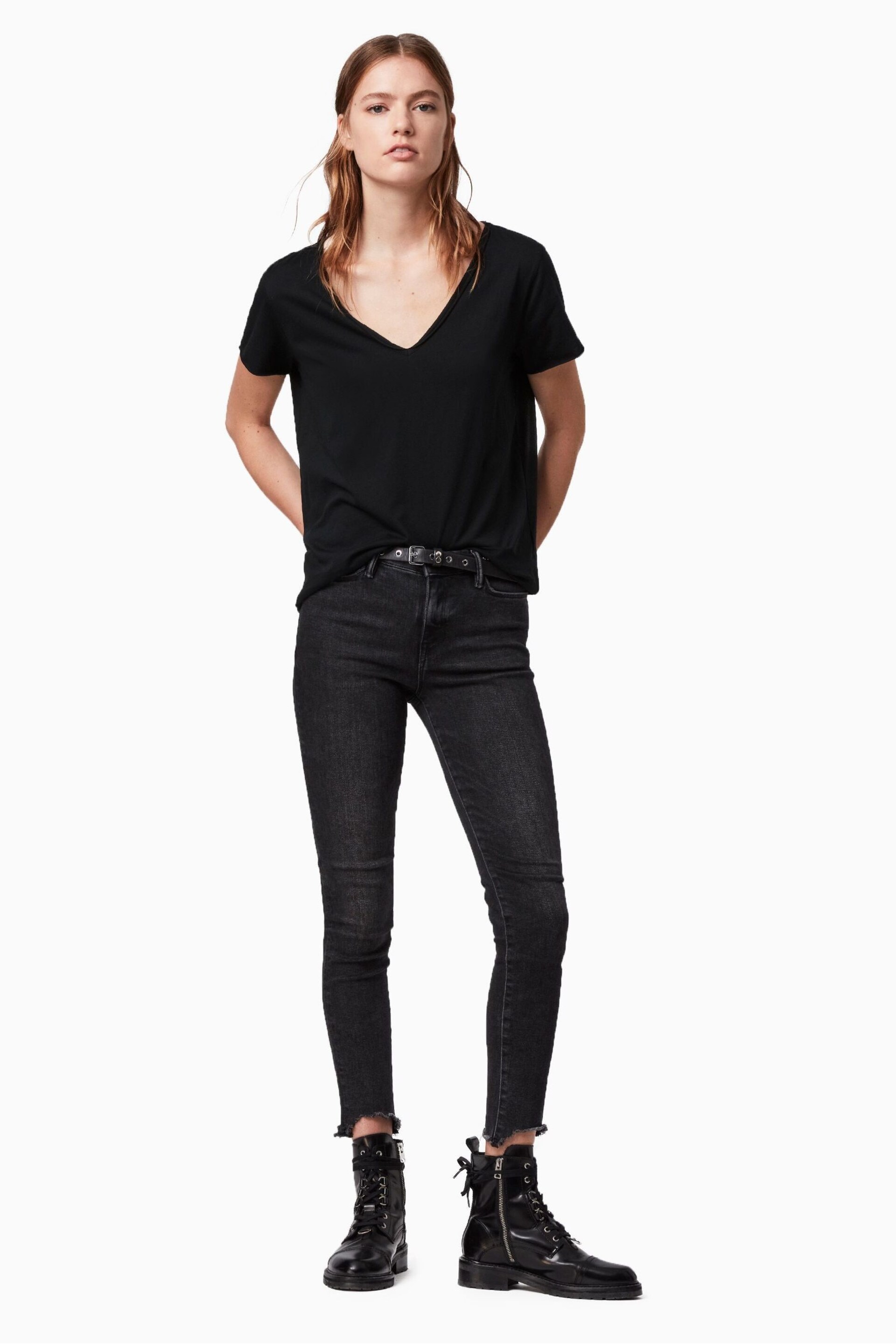 AllSaints Black Emelyn Tonic T-Shirt - Image 7 of 13