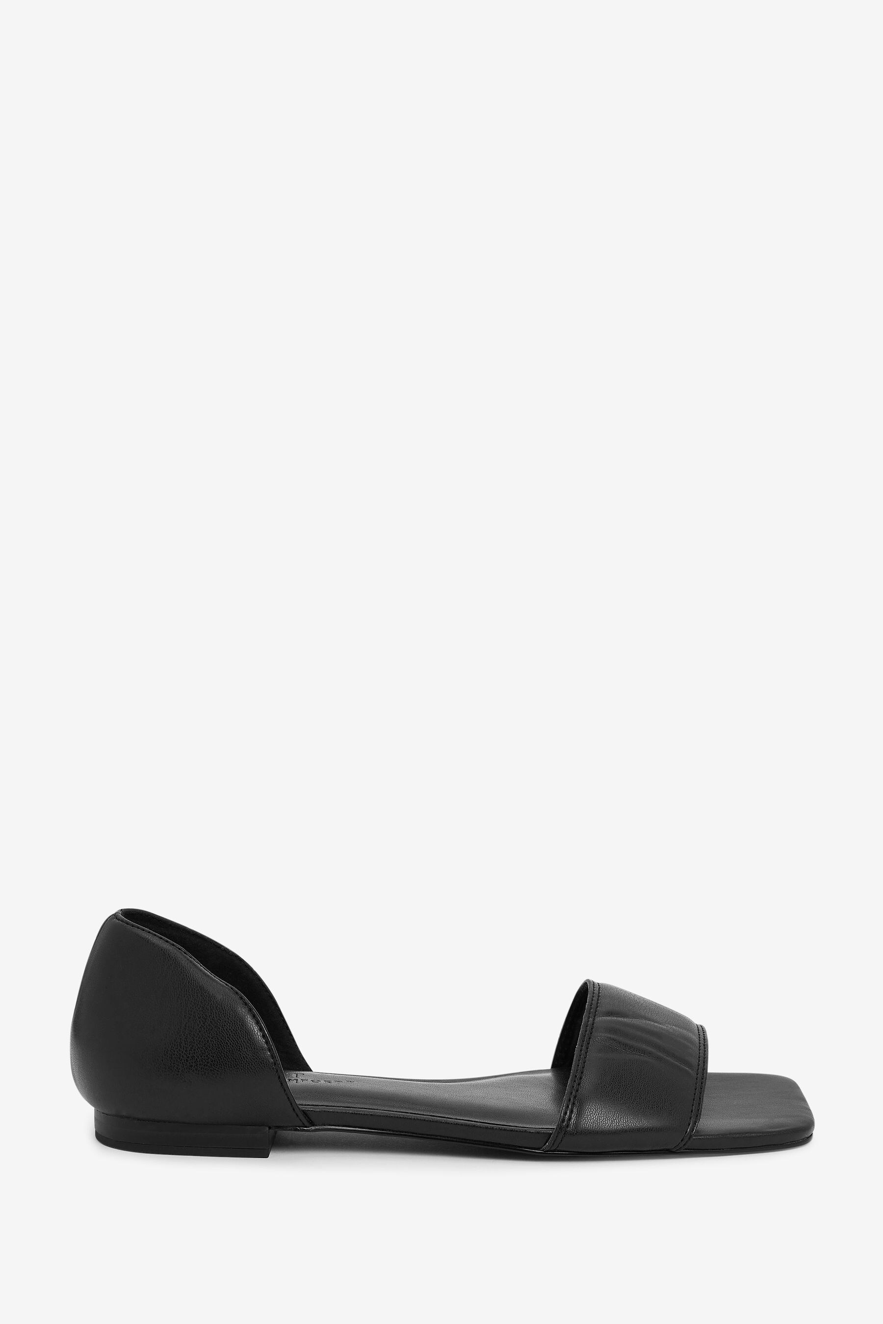 Buy Black Forever Comfort Peep Toe Flat Shoes from Next Luxembourg