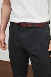 Charcoal Grey Slim Fit Belted Soft Touch Chino Trousers - Image 3 of 6