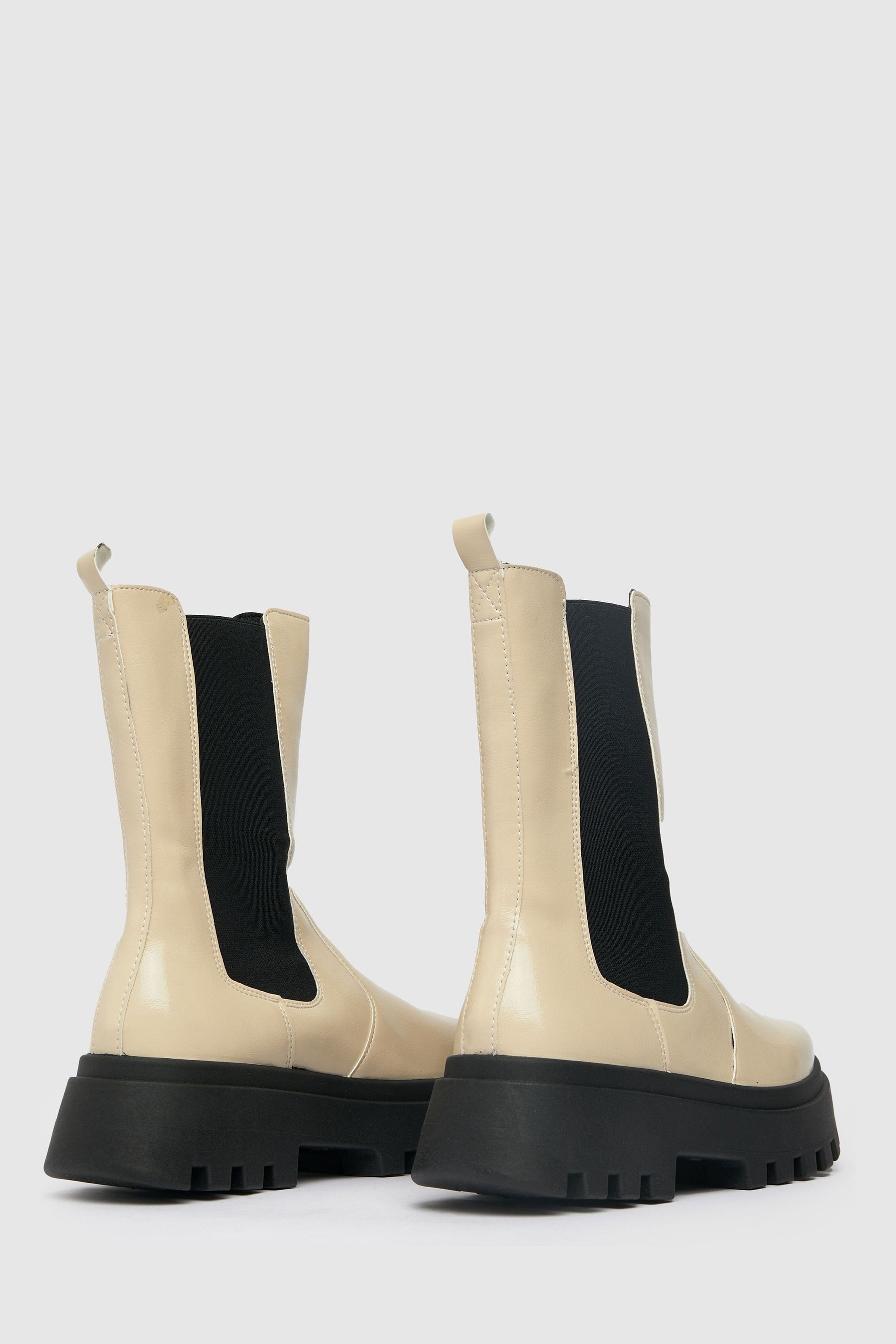 Buy Schuh Natural Astrid Patent High Cut Chelsea Boots from Next Luxembourg