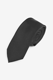Black Slim Twill Tie - Image 1 of 3