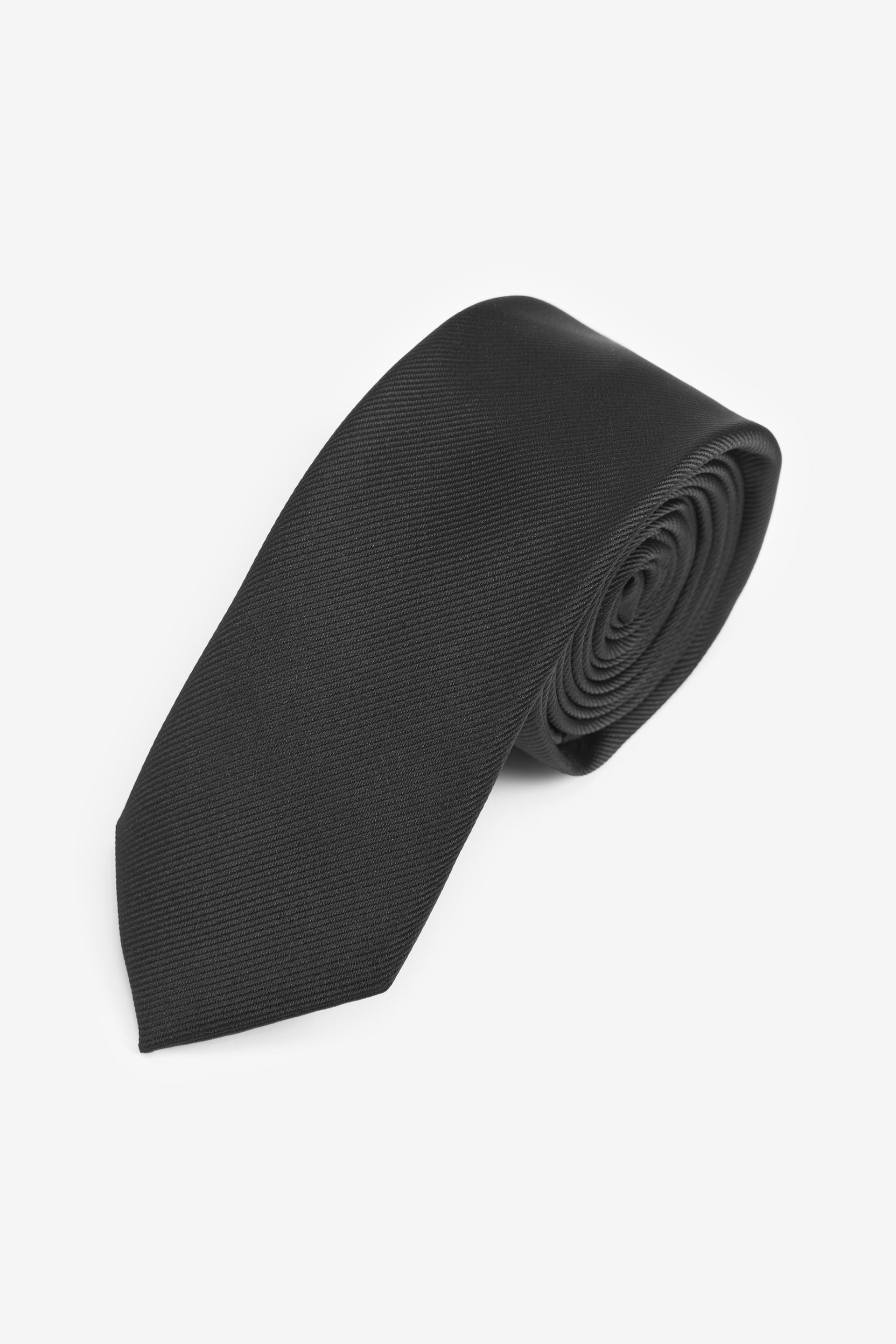 Black Slim Twill Tie - Image 1 of 3