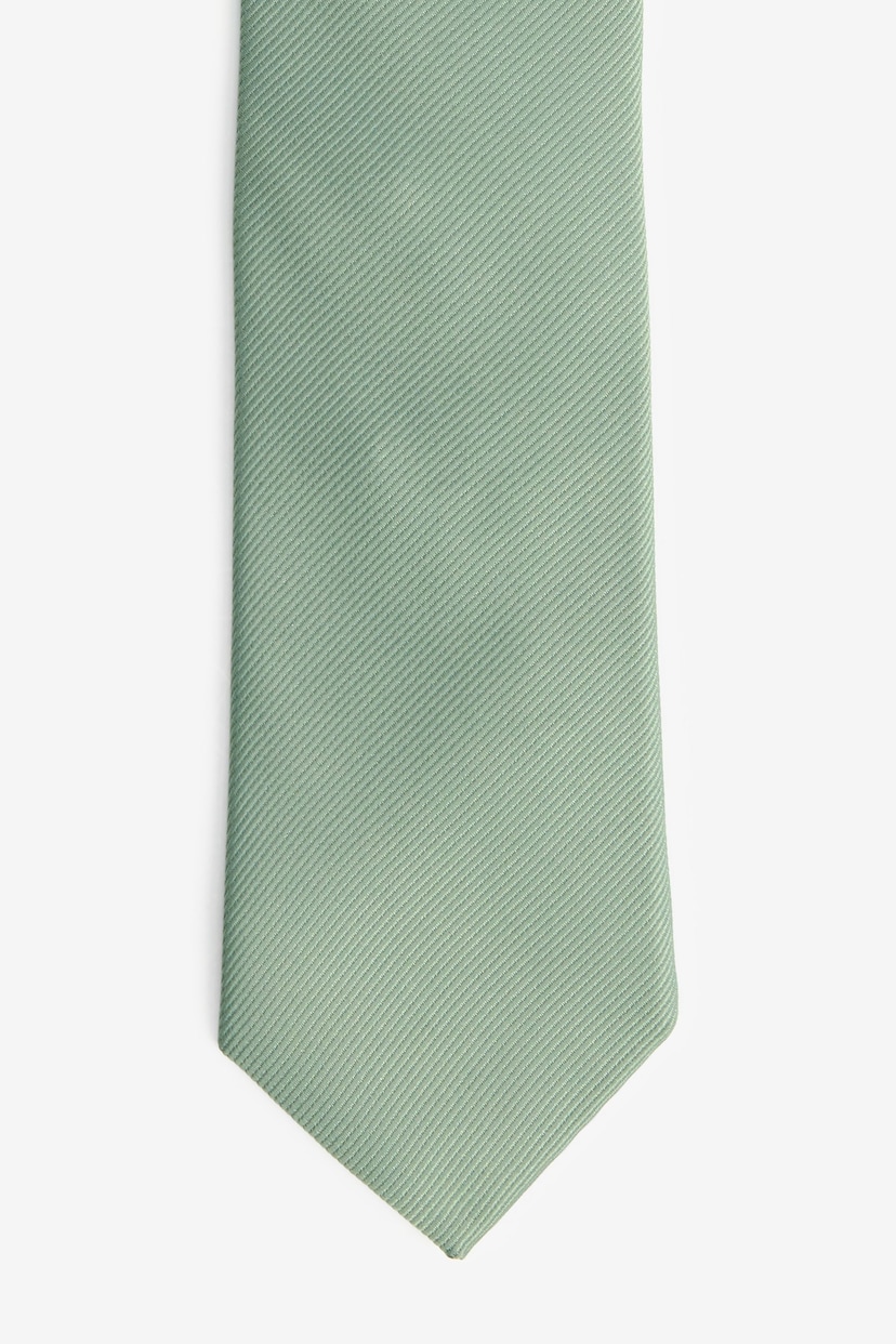 Sage Green Slim Twill Tie - Image 2 of 3