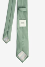 Sage Green Slim Twill Tie - Image 3 of 3