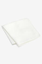 White Ivory Recycled Polyester Twill Pocket Square - Image 2 of 2
