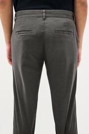 Dark Grey Regular Tapered Fit Stretch Chinos Trousers - Image 4 of 8