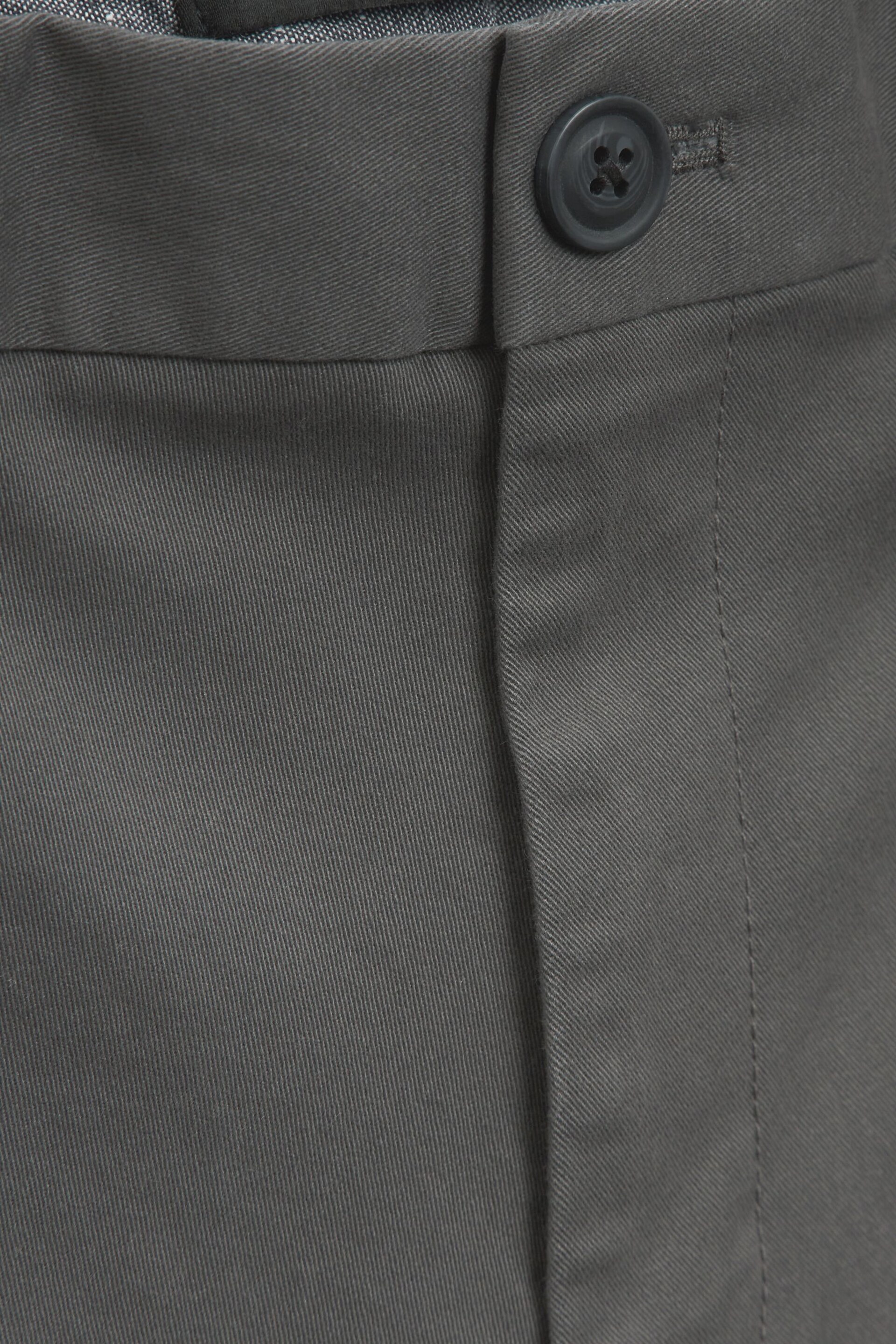 Dark Grey Regular Tapered Fit Stretch Chinos Trousers - Image 7 of 8