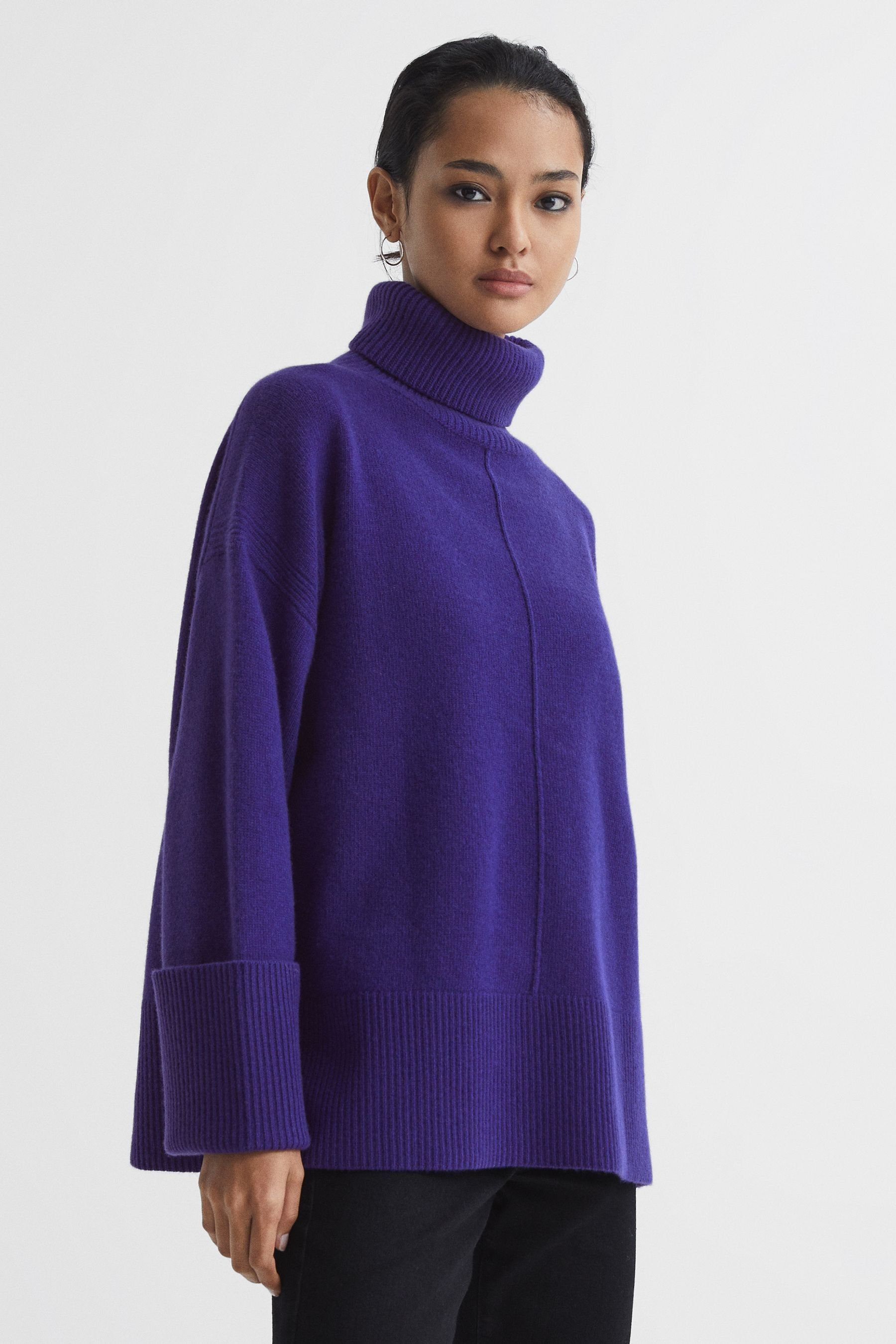 Purple high neck jumper top