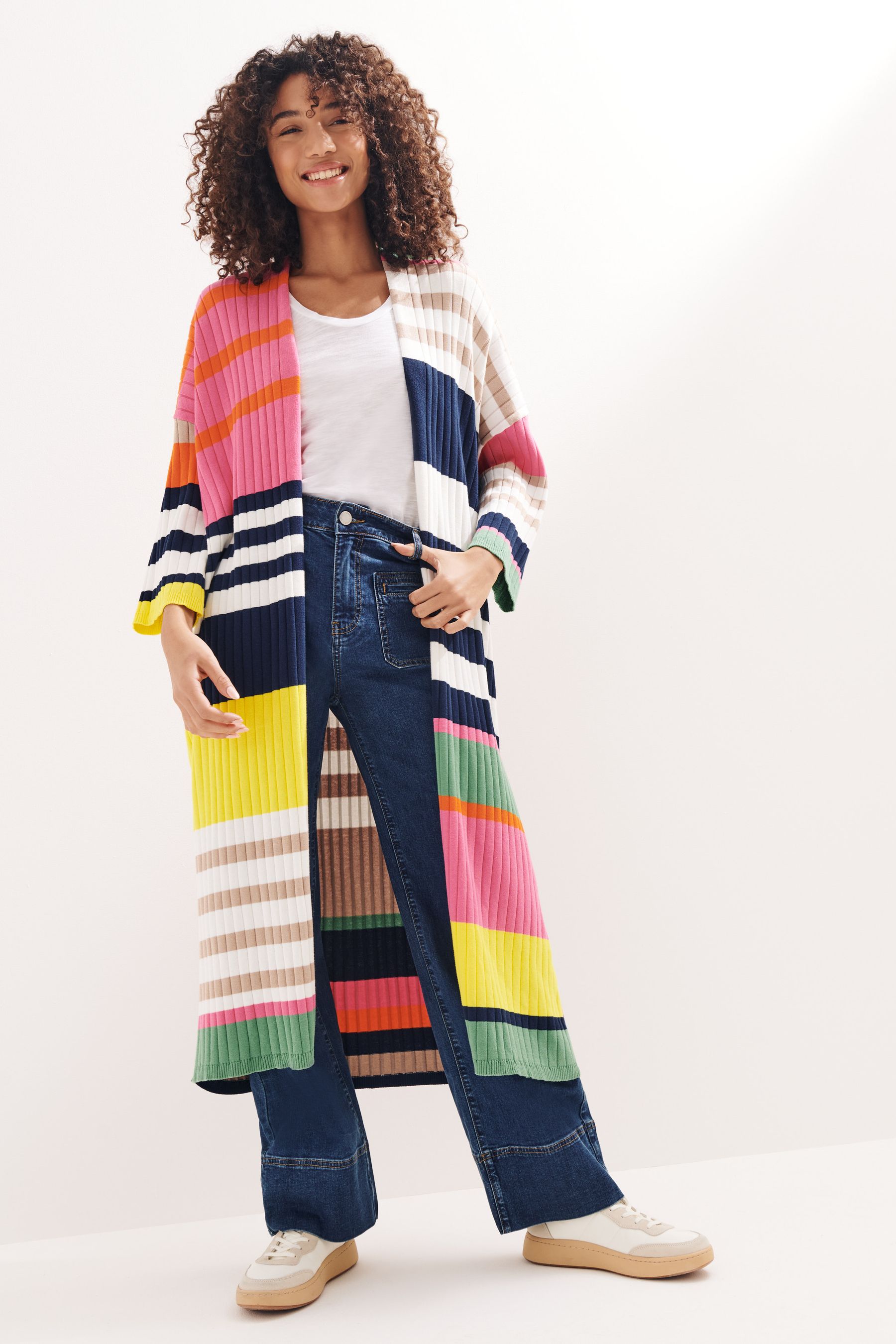 Long striped cardigan discount