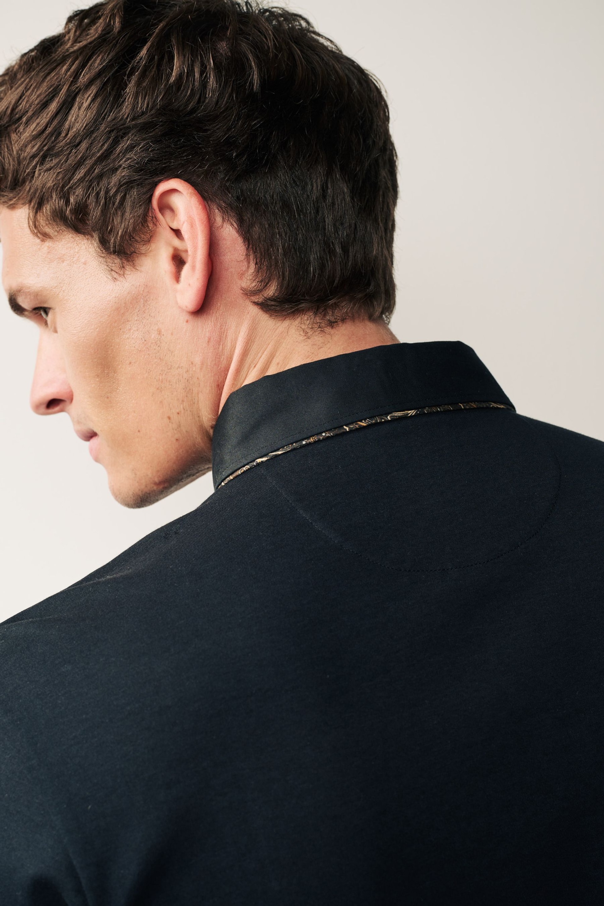 Black/Gold Short Sleeve Smart Collar Polo Shirt - Image 5 of 9