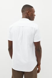 Lyle & Scott White 100% Cotton Short Sleeve Oxford Shirt - Image 2 of 8