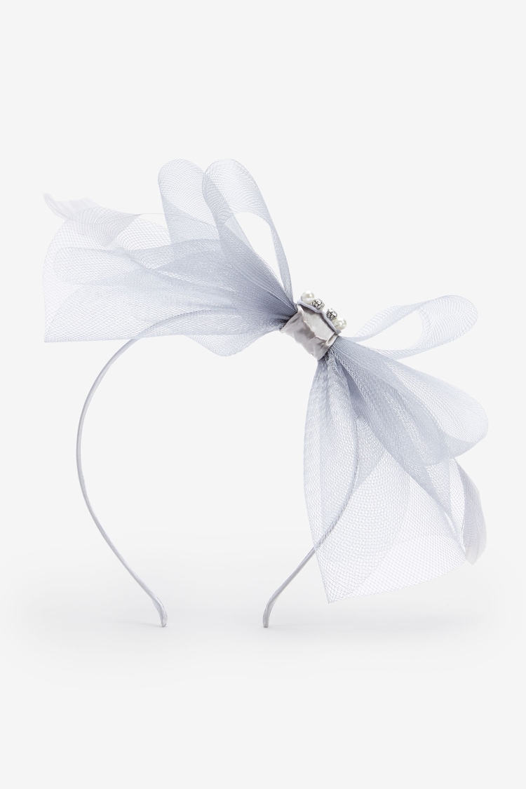 Grey Wedding Fascinator - Image 2 of 3