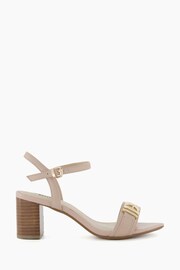 Dune London Pink Wide Fit Jessie Branded Buckle Heeled  Sandals - Image 3 of 6