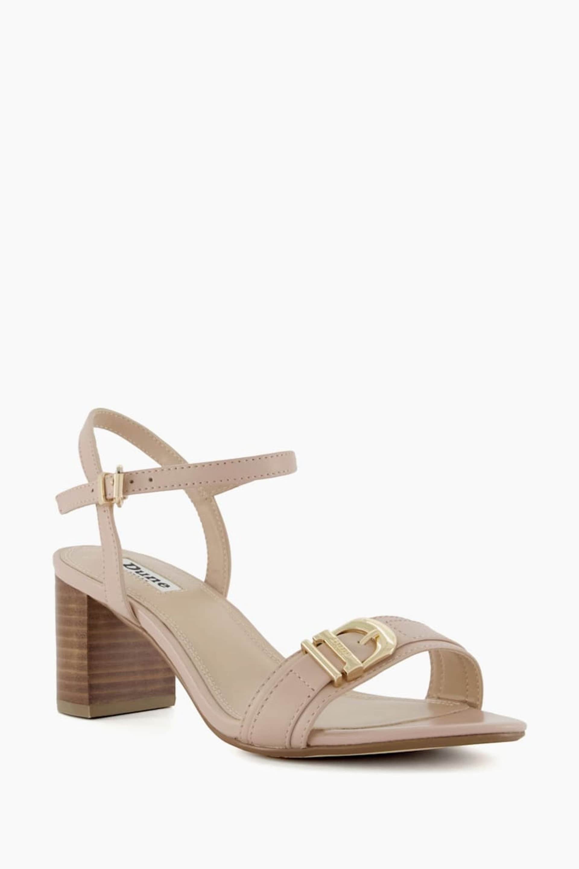 Dune London Pink Wide Fit Jessie Branded Buckle Heeled  Sandals - Image 4 of 6