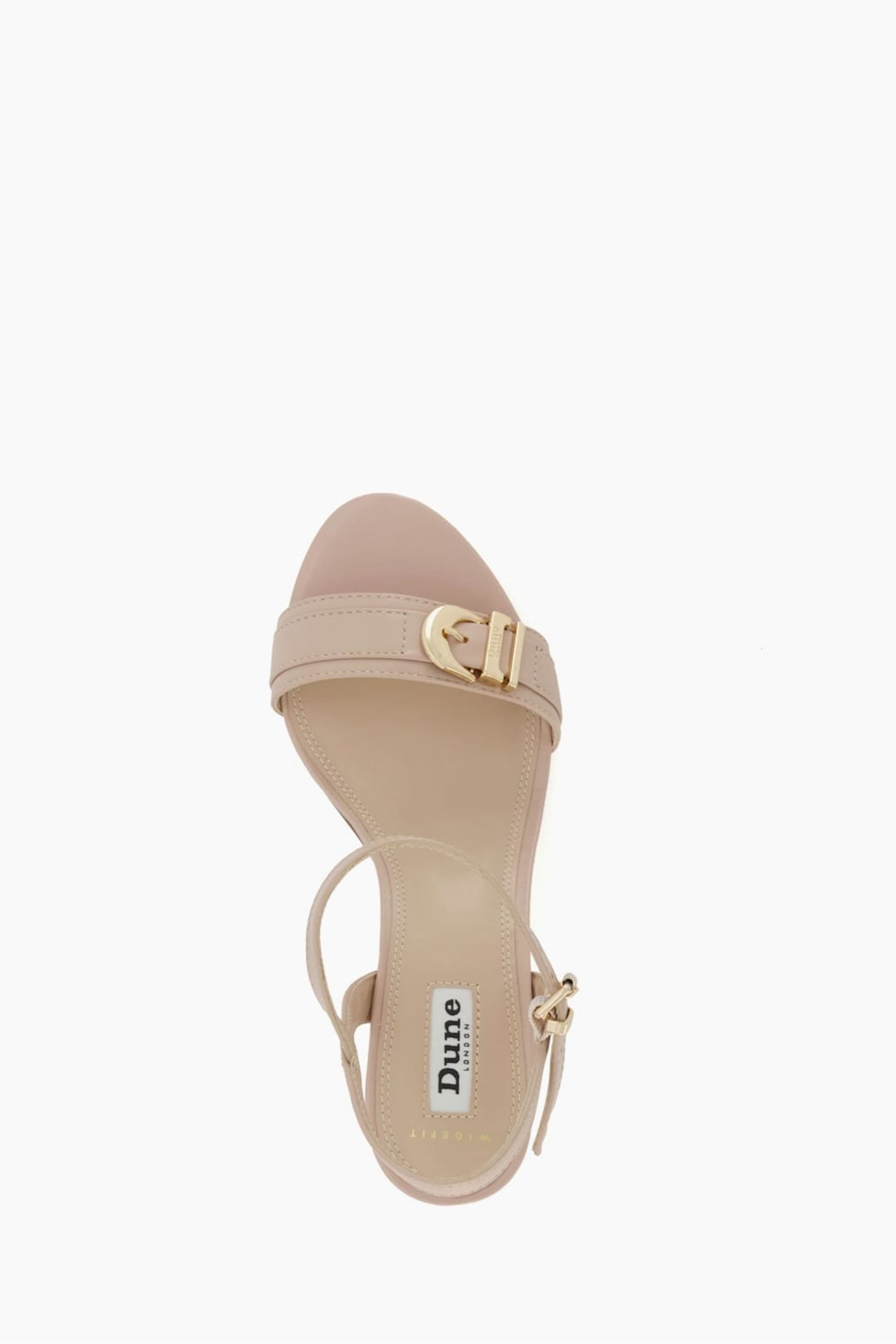 Dune London Pink Wide Fit Jessie Branded Buckle Heeled  Sandals - Image 6 of 6