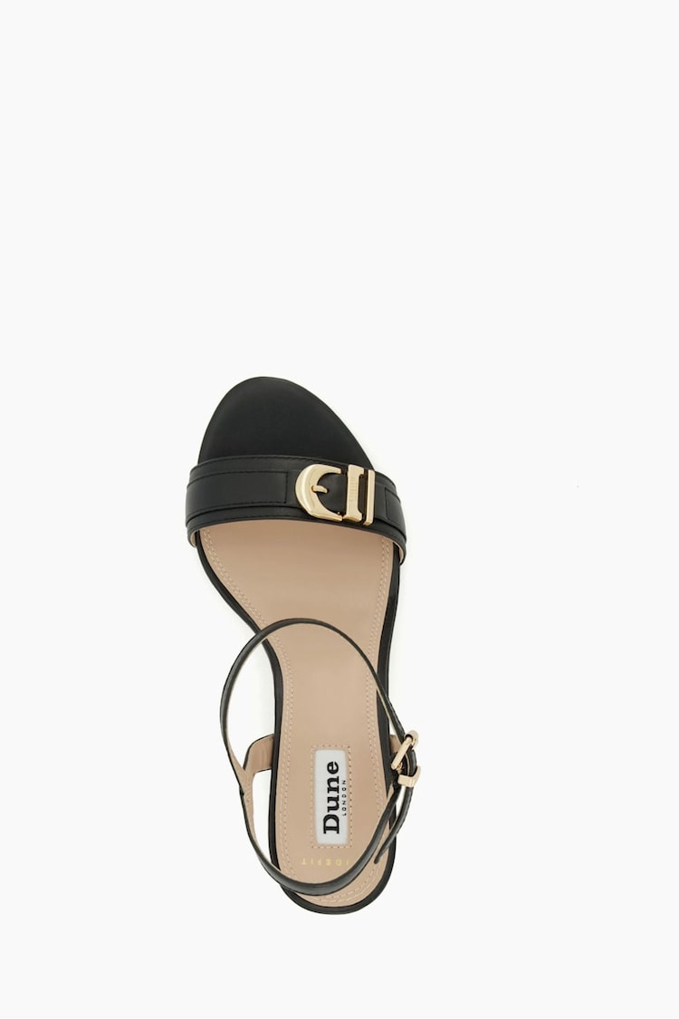 Dune London Black Wide Fit Wide Fit Jessie Branded Buckle Heeled  Sandals - Image 6 of 6