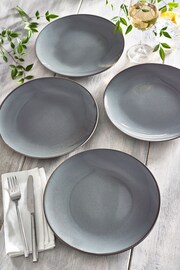 Slate Blue Logan Reactive Glaze Set of 4 Dinner Plates - Image 1 of 3