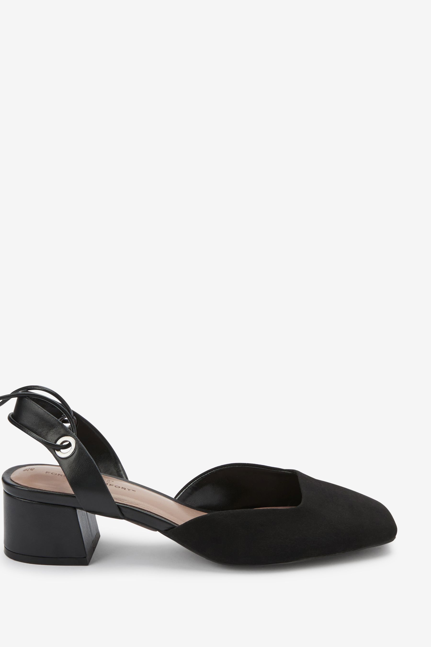 Buy Black Forever Comfort Low Block Strappy Heels from Next Luxembourg