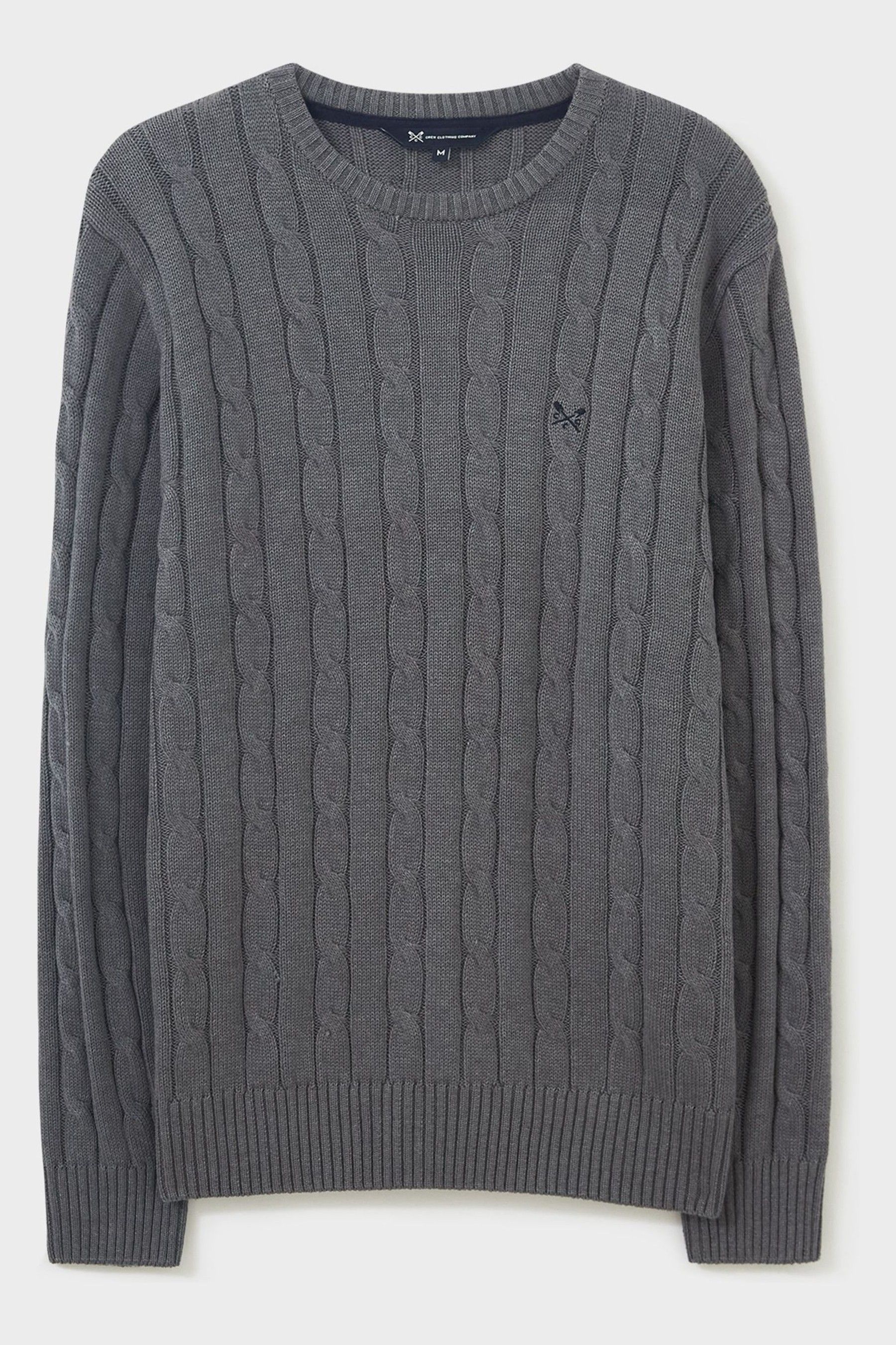 Buy Crew Clothing Company Grey Regatta Cable Crew Jumper from Next Luxembourg