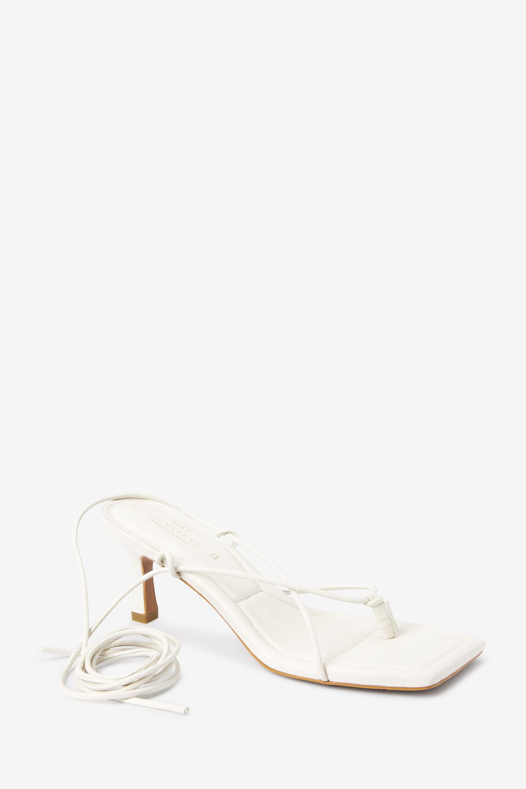 Buy White Signature Strappy Toe Post Sandals from Next Luxembourg
