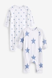 Blue Star 2 Pack Kind To Skin Baby Sleepsuits (0-2yrs) - Image 1 of 6