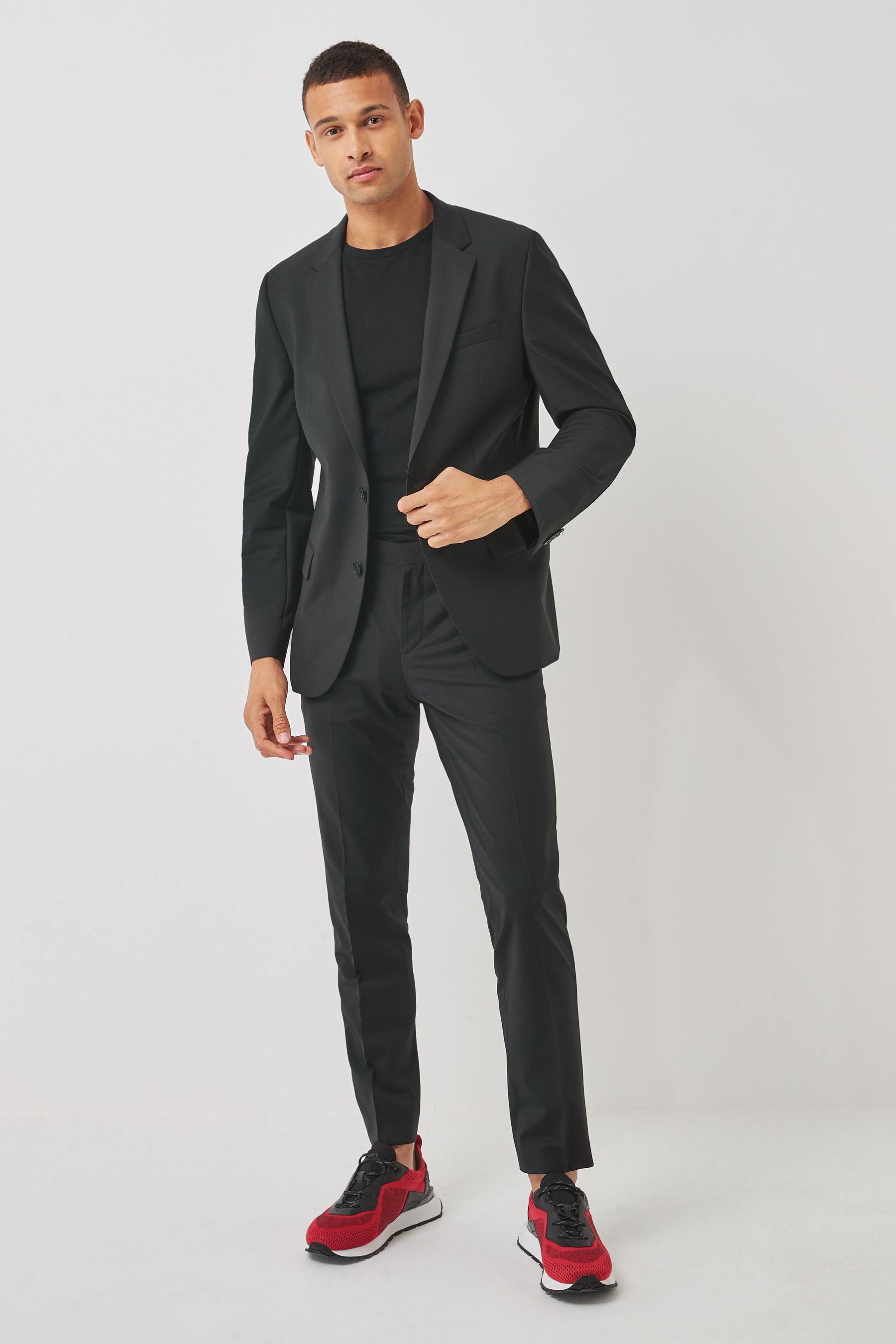 HUGO Black Slim Fit Performance Stretch Wool Blend Jacket 40r Mens