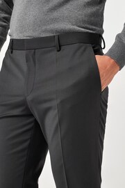 HUGO Black Regular Fit Wool Blend Trousers - Image 3 of 4