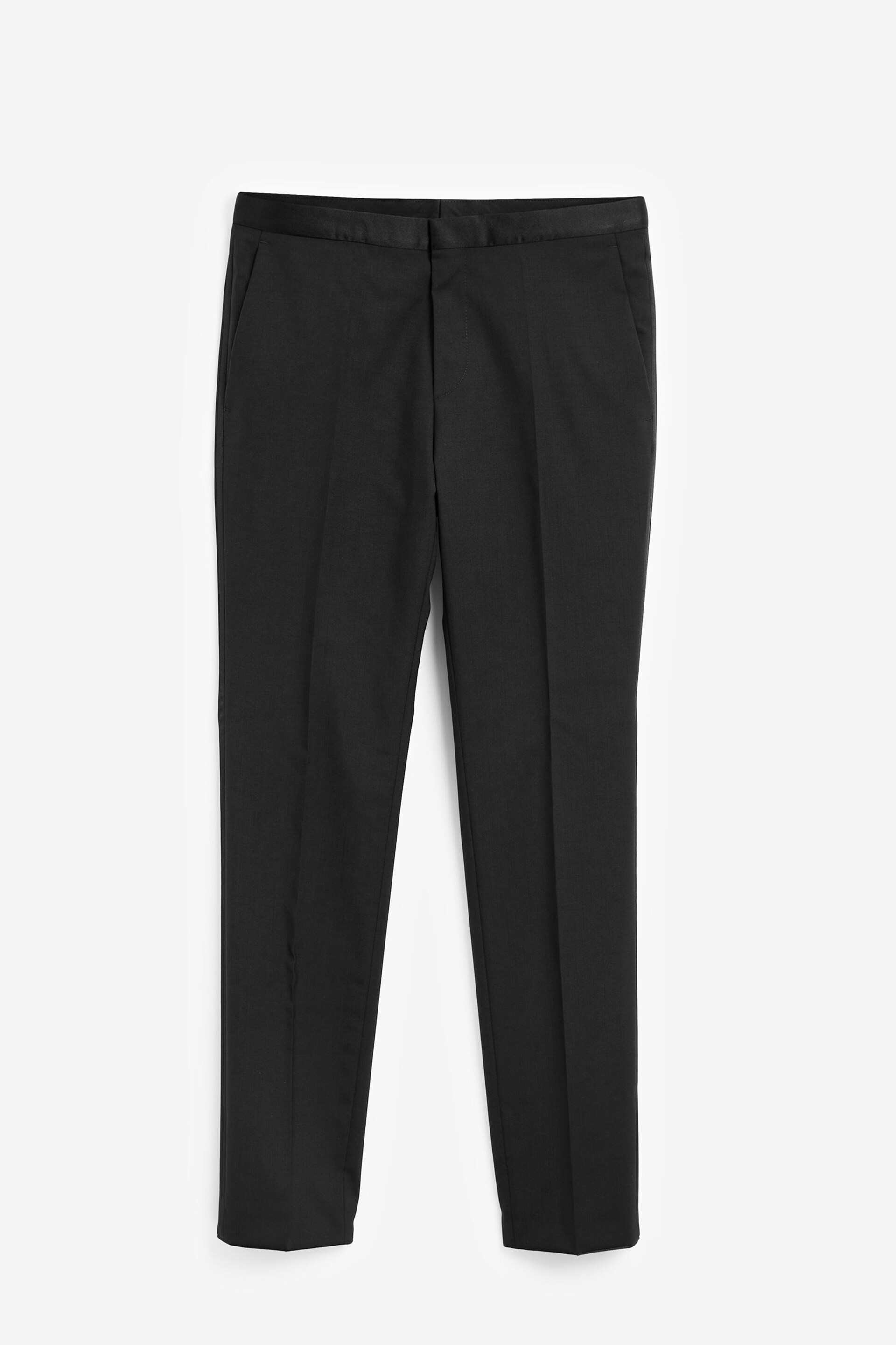 HUGO Black Regular Fit Wool Blend Trousers - Image 4 of 4