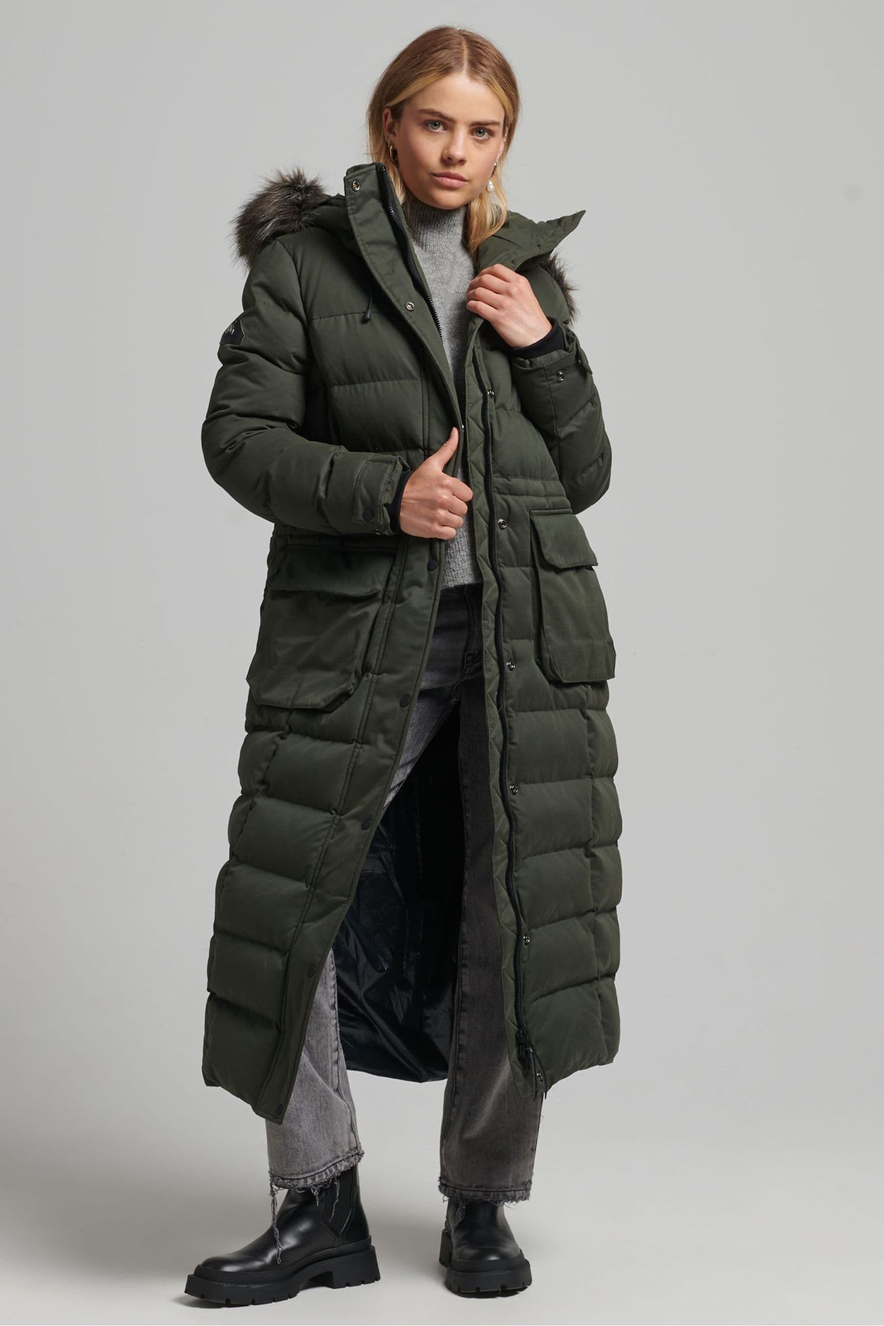 Superdry green coat sales