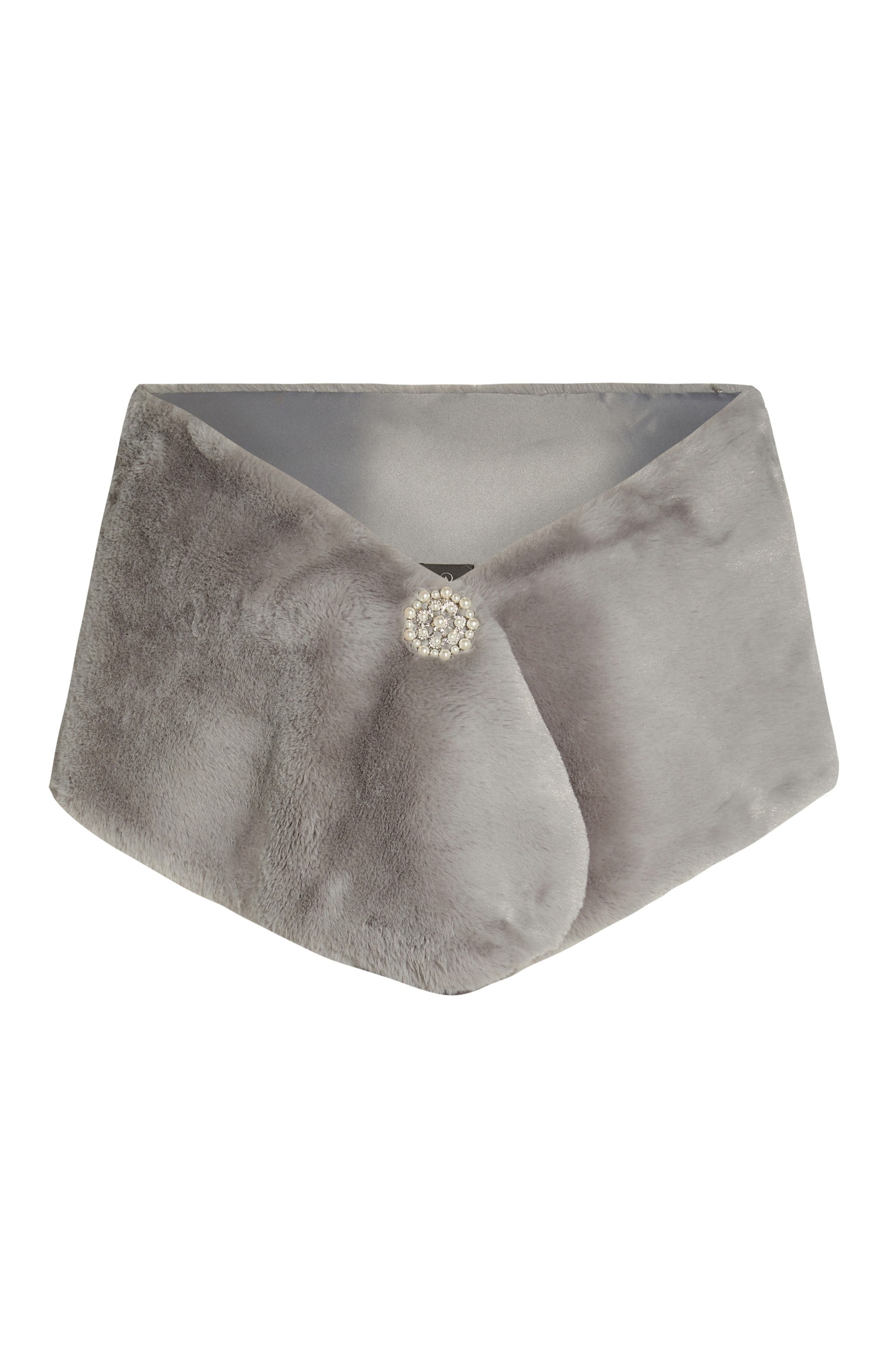 Silver faux fur wrap new arrivals