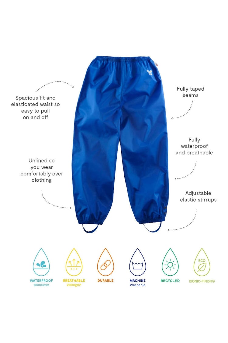 Muddy Puddles Blue Originals Waterproof Over Trousers - Image 3 of 3