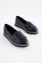 Navy Blue Standard Fit (F) School Tassel Loafers - Image 1 of 5