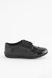 Black Patent Standard Fit (F) School Leather Lace-Up Brogues - Image 2 of 10