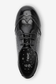 Black Patent Standard Fit (F) School Leather Lace-Up Brogues - Image 6 of 10