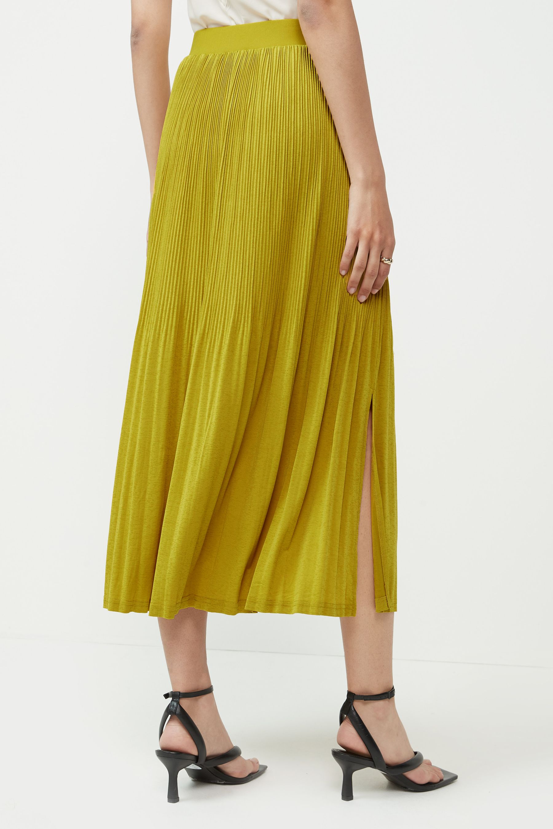 Buy Olive Green Pleated Midi Skirt from Next Luxembourg