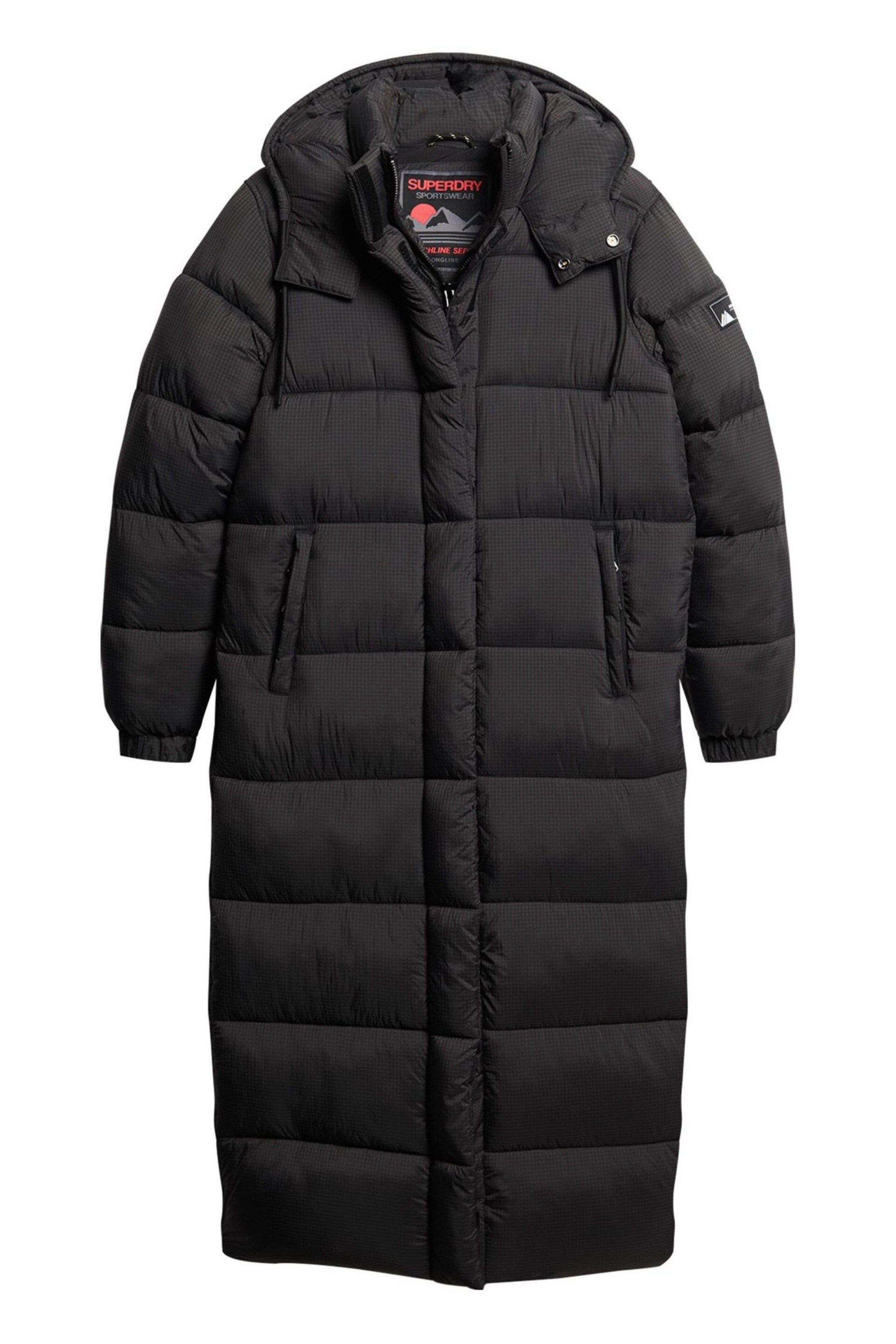 Superdry Black Ripstop Longline Puffer Jacket - Image 4 of 7