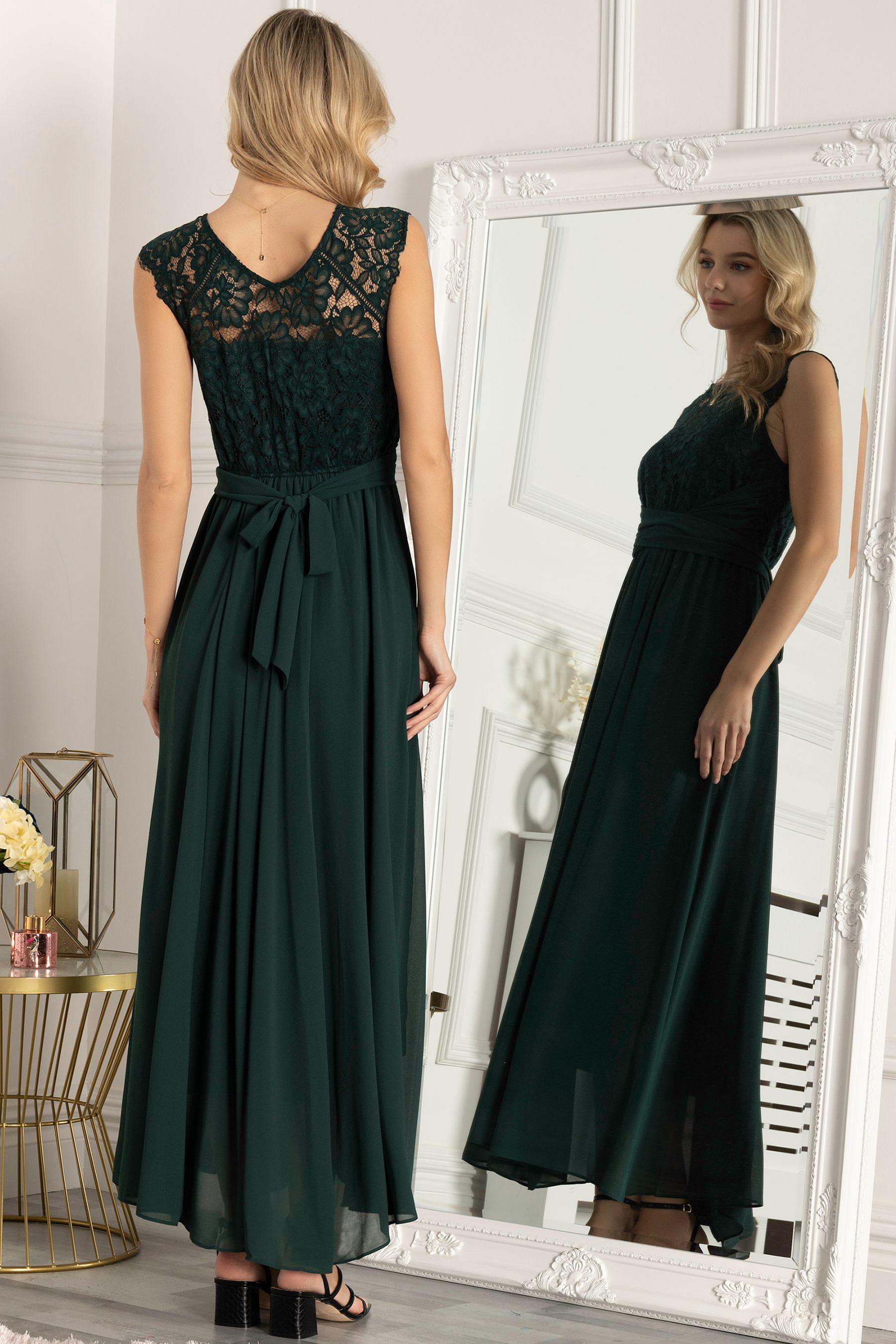 Jolie moi lace bodice maxi prom dress outlet