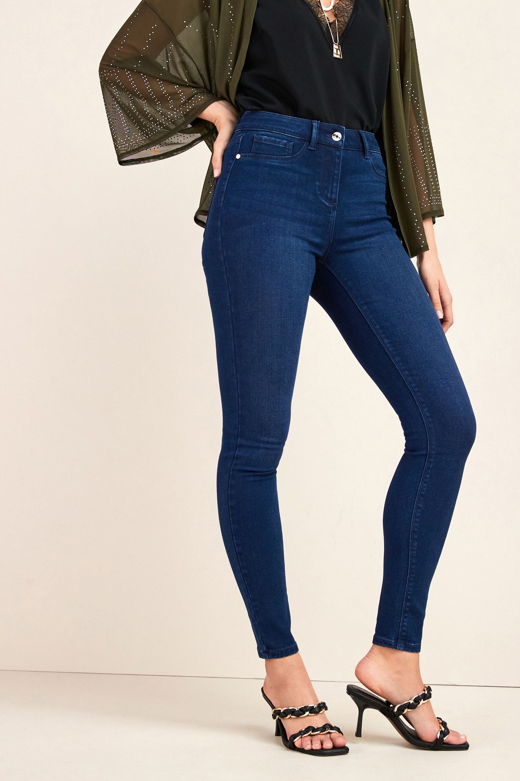 Buy Inky Blue Power Stretch Denim Leggings from Next Belgium