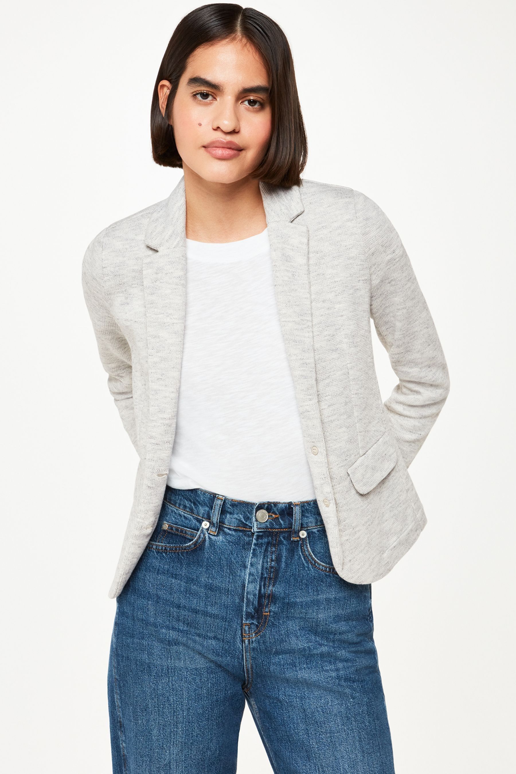 Buy Whistles Grey Slim Jersey Jacket from Next Oman