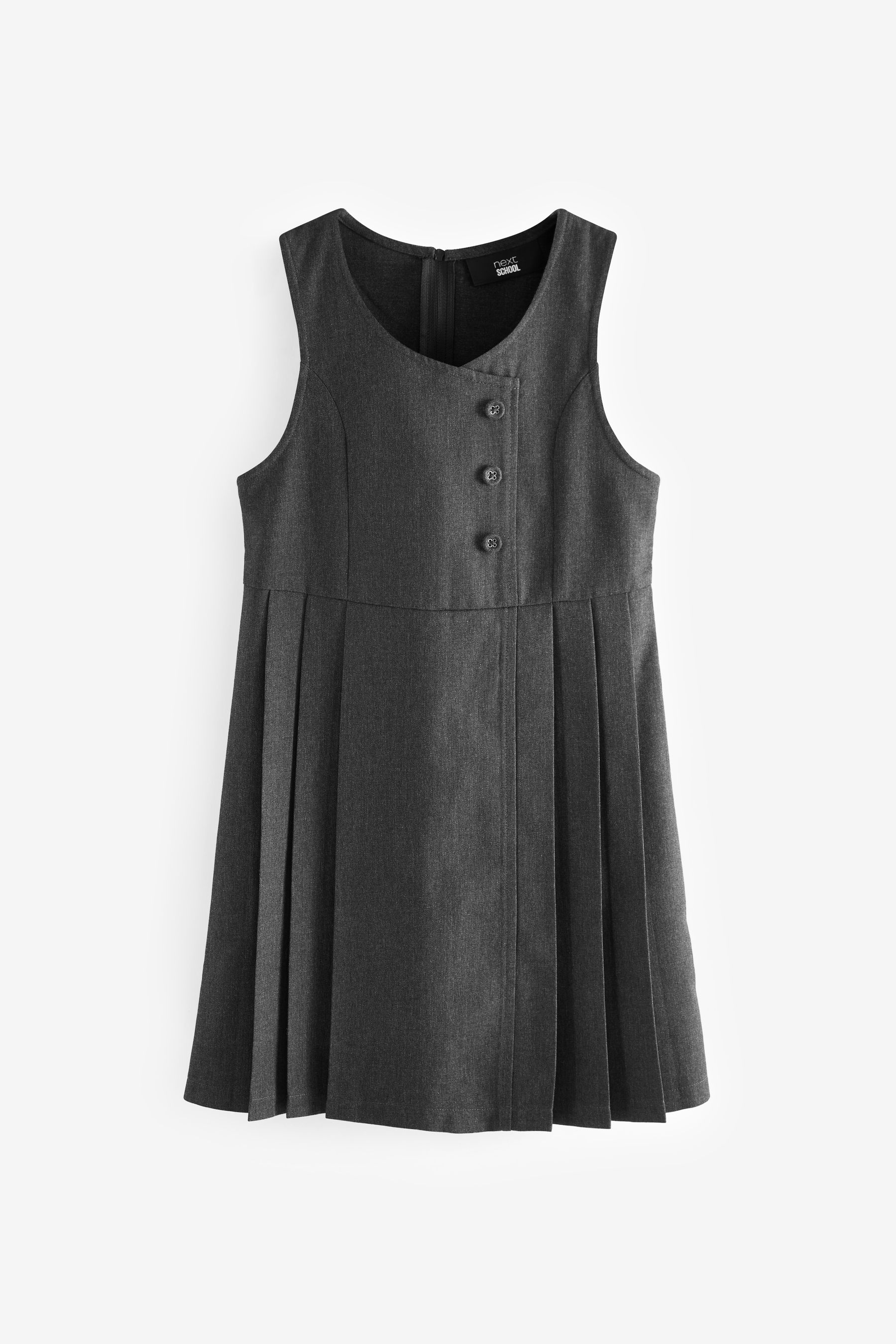 Girls grey pinafore dress discount