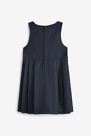 Navy Blue Asymmetric Button Front Pinafore School Dress (3-14yrs) - Image 6 of 6