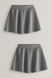 Grey 2 Pack Jersey Stretch Pull-On Waist School Skater Skirts (3-17yrs) - Image 1 of 4