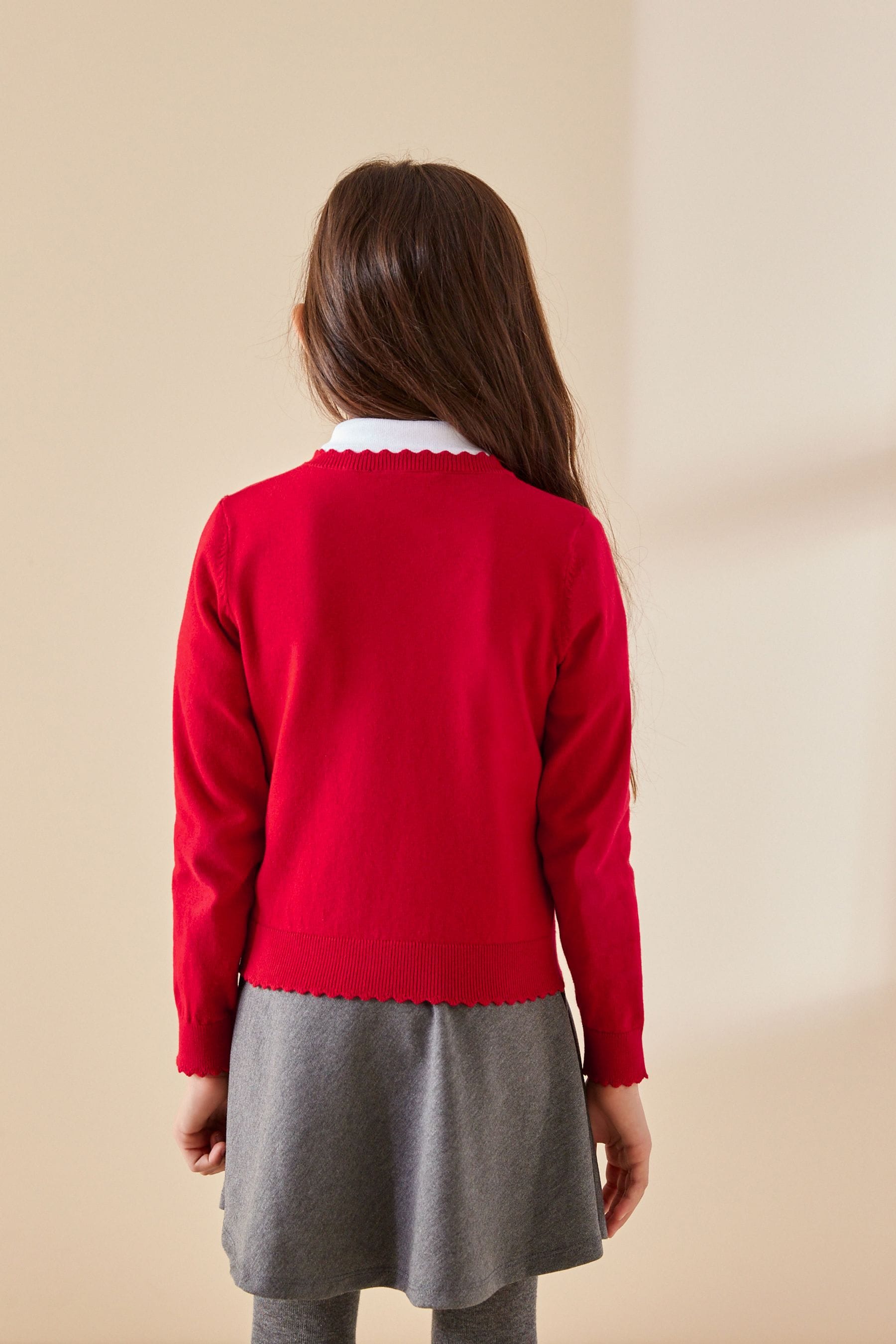 Next red school cardigan top
