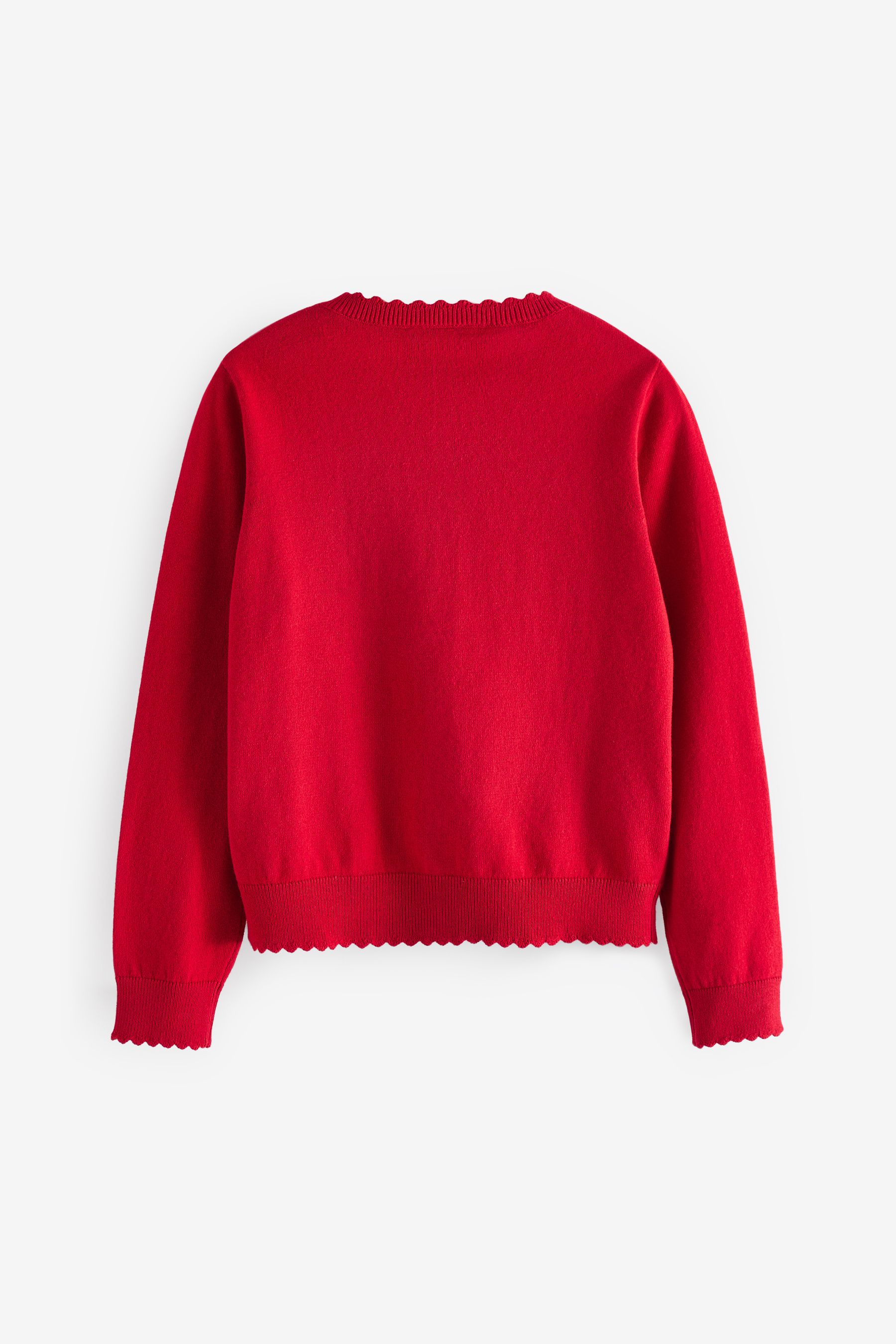 Red scalloped sweater deals