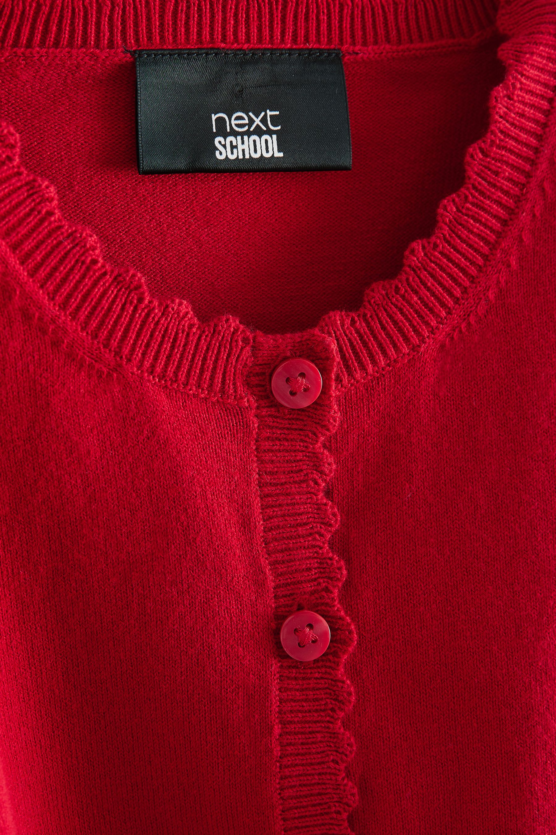 Red scalloped sweater deals